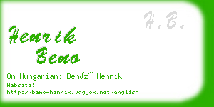 henrik beno business card